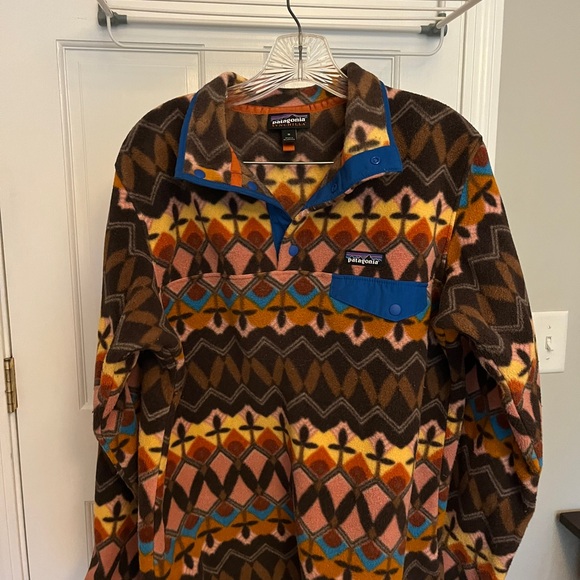 Patagonia Synchilla Snap-T Fleece Pullover M Companions Big Anthos Pink EUC - Picture 10 of 10